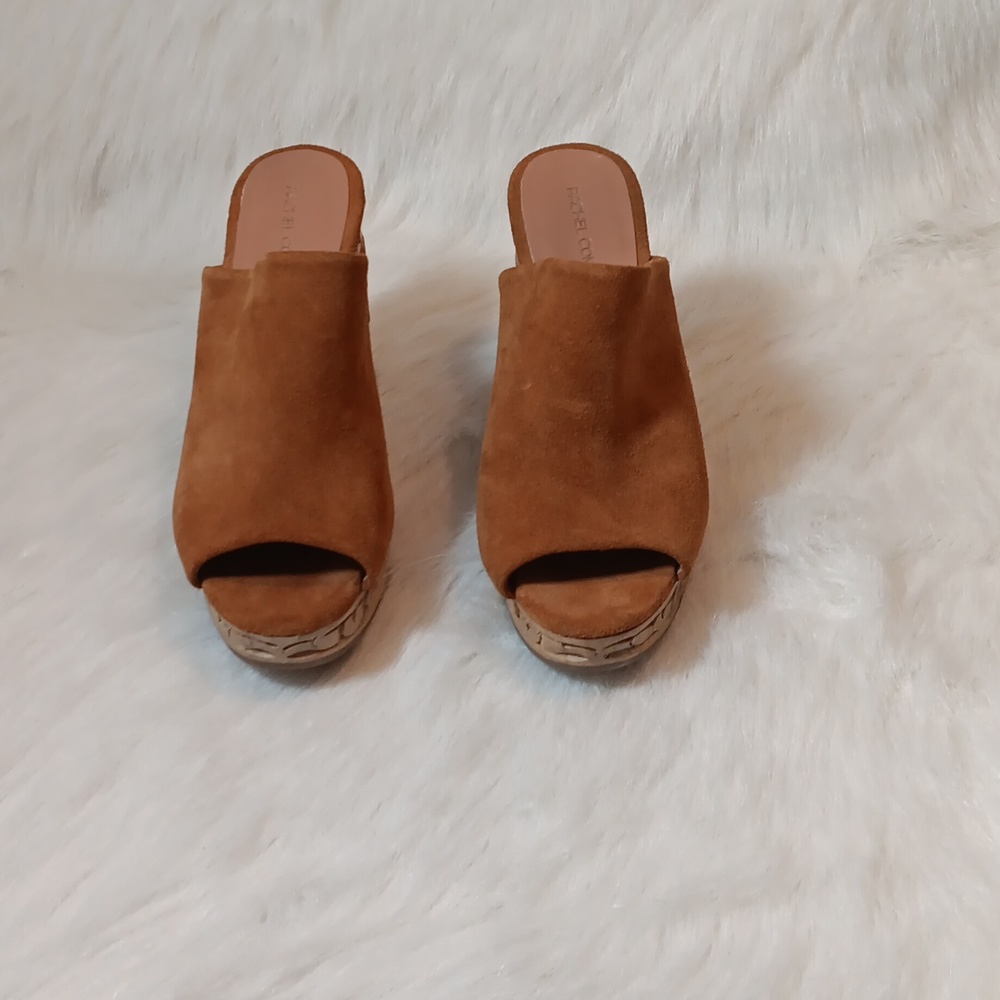 Rachel Comey Bose ESC Chestnut Carved Suede Clogs Sz 8